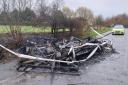 The caravan burnt down in Stretton