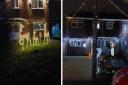 A road in Great Sankey is lit up with all the houses showing Christmas light displays