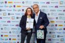 Rachel Spencer with Theo Paphitis
