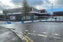 A police cordon in place near the Four Acre shopping centre