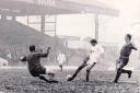 Roger Hunt playing for boyhood favourites Bolton Wanderers at Burnden Park