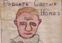 A cartoon which Gordon drew of a Padgate Cottage Homes footballer