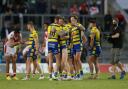 Warrington Wolves celebrate their win against St Helens on June 17, 2021. Picture: SWpix.com