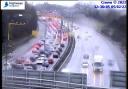 All lanes are now open after a three vehicle crash closed the westbound M56 Picture:  Highways England