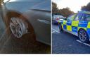 Traffic police arrested the drink driver this morning after being alerted to the vehicle being driven on its rims.