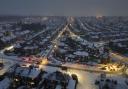 A snow covered Warrington last month