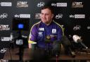 Luke Littler at the Premier League Darts Night 1 press conference in Cardiff