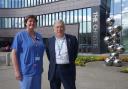 Phil Ormesher  reunited with his consultant radiographer at The Christie Cathy Taylor after 11 years.