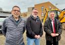 MP for Weaver Vale Mike Amesbury, Labour election candidate Neil Connolly and Cllr Mike Ryan visited the Runcorn construction site