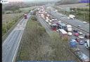 Traffic on the M6 near junction 20