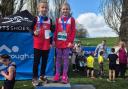 Daniel Kelly and Jessica Treagust celebrate their wins at the Run Through Heaton Park event