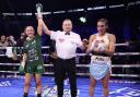 Rhiannon Dixon has her hand raised as the new WBO lightweight world champion after outpointing Karen Elizabeth Carabajal