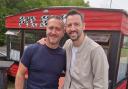 Will Mellor and Ralf Little were spotted filming at the Pit Stop Cafe in Penketh this afternoon
