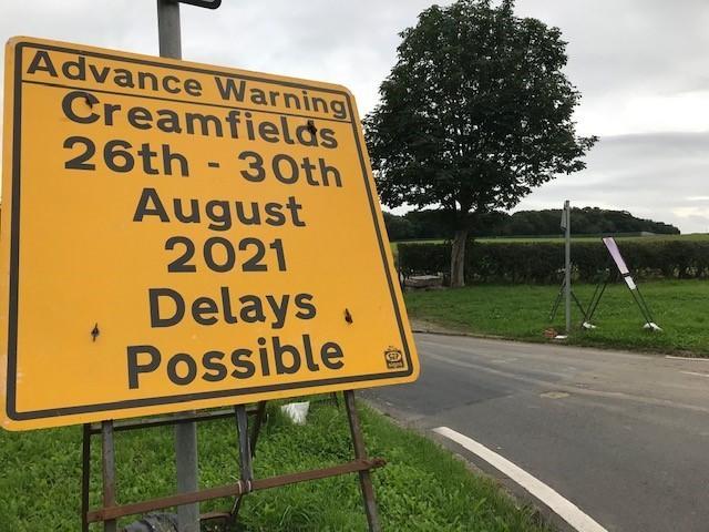 Signs around Creamfields