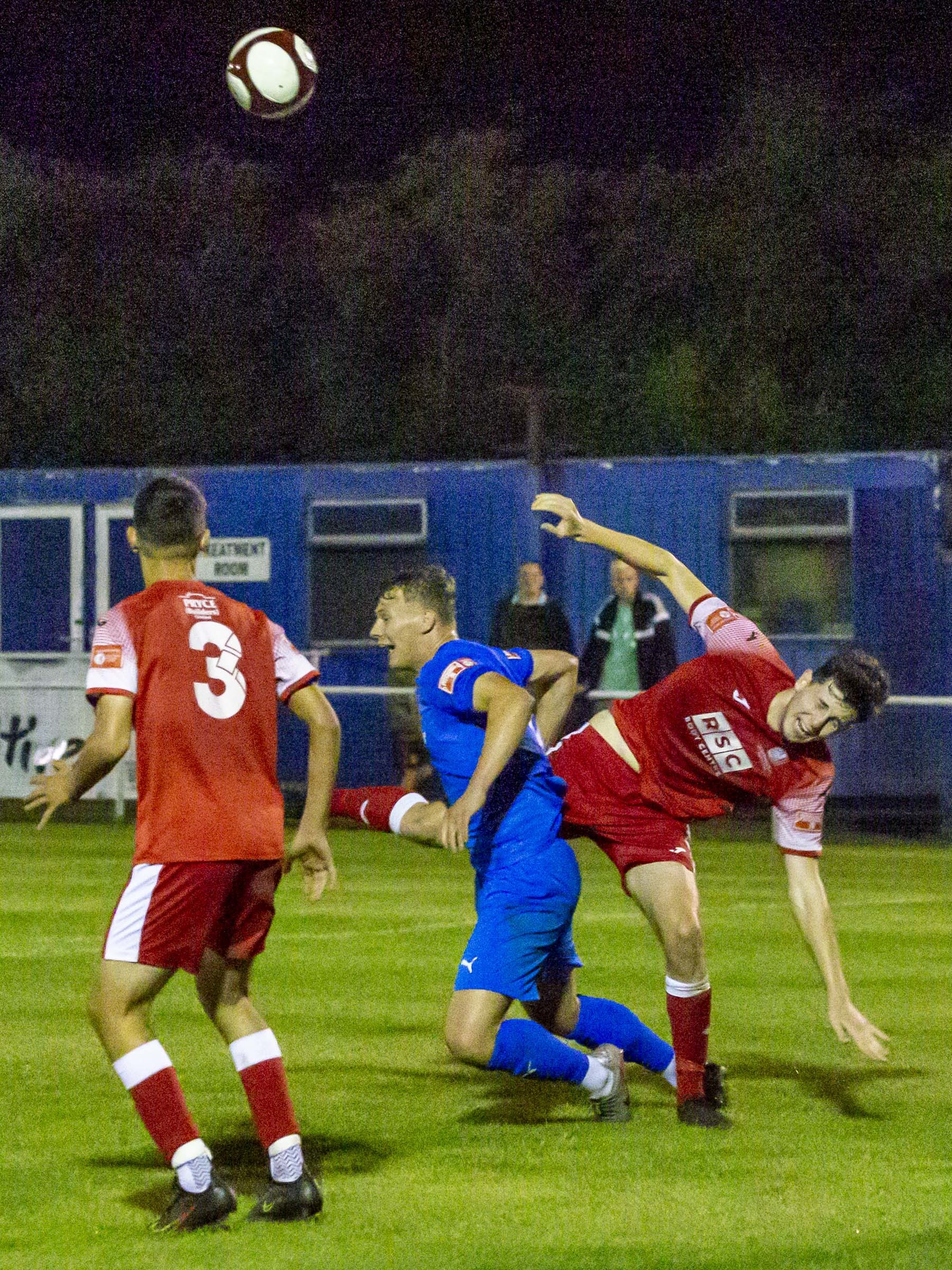 Action from Warrington Rylands 3-1 win at Market Drayton Town. Pictures by John Hopkins