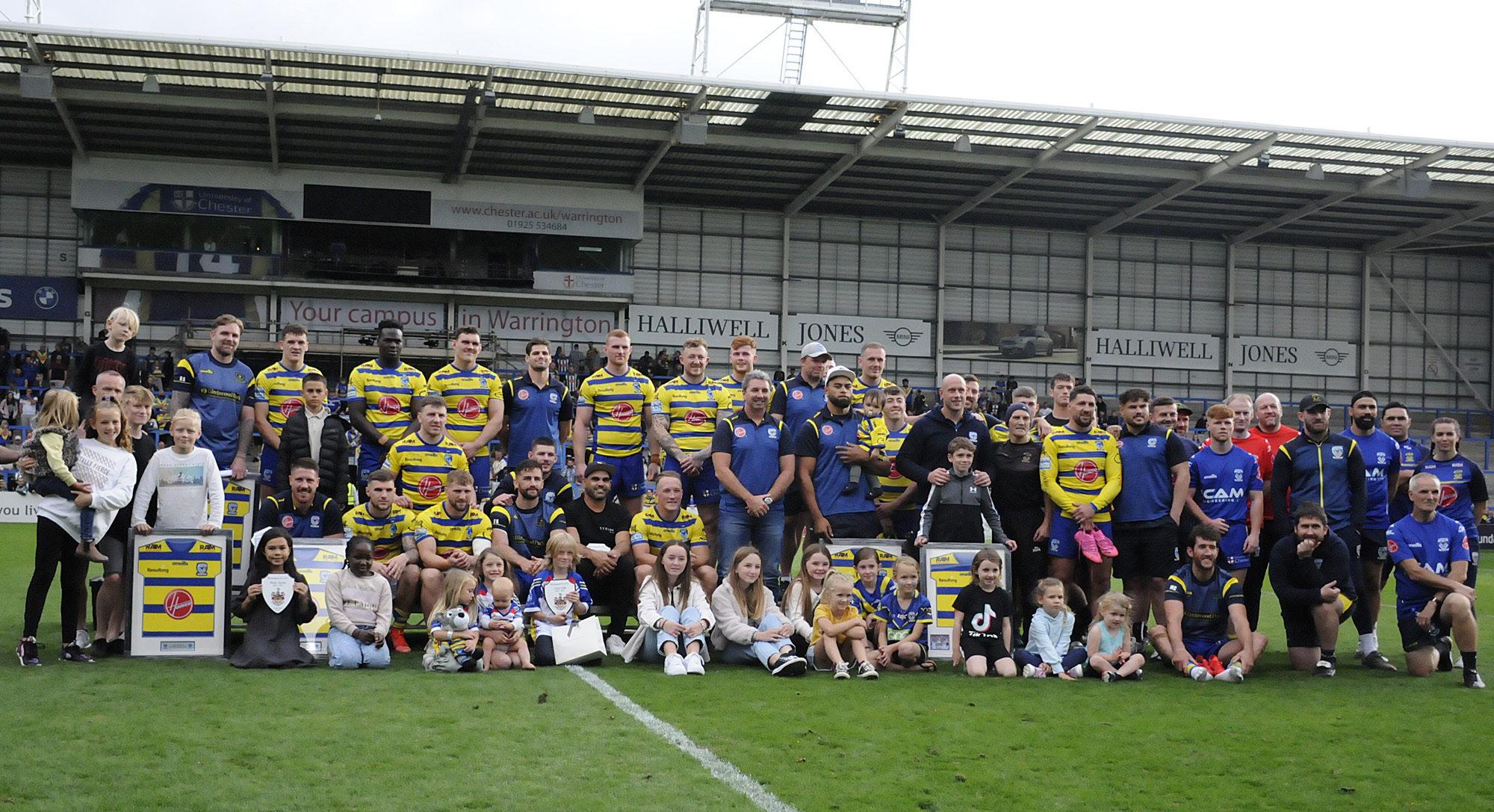 Departing players and coaches bid farewell to The Halliwell Jones Stadium. Pictures by Mike Boden