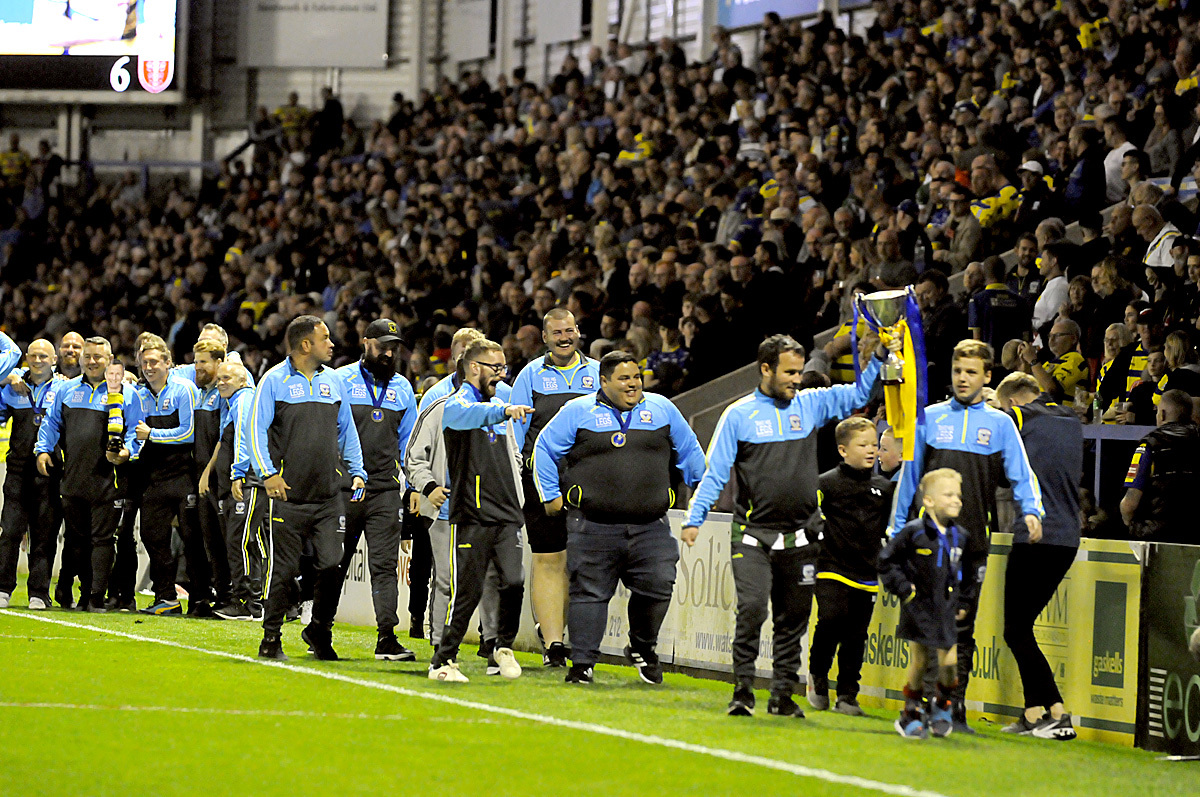Presentations made during half time of Warrington Wolves play-off loss to Hull KR. Pictures by Mike Boden