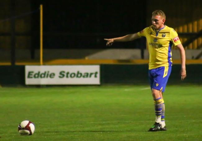 Sean Williams scored one penalty and missed another during Warrington Town's draw at Gainsborough Trinity. Picture by Lewis Tate