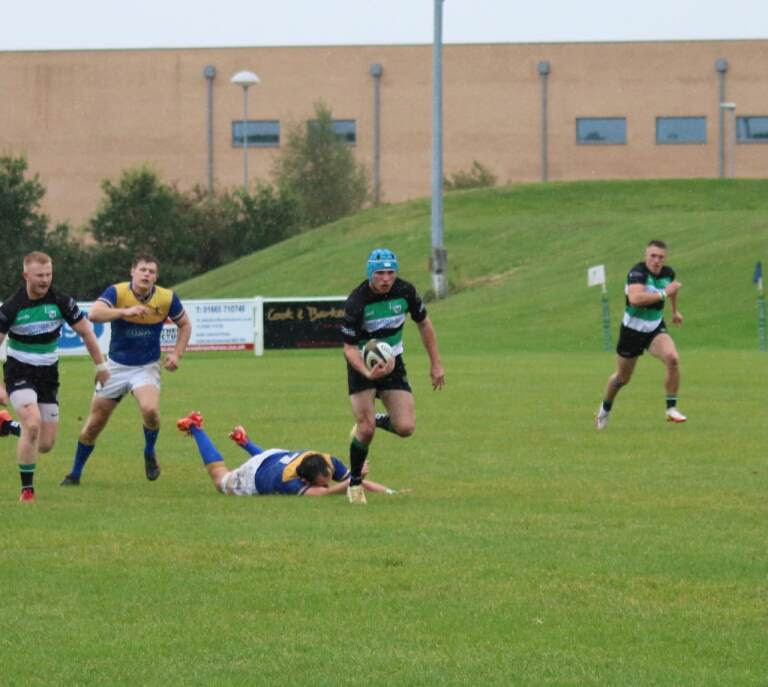 Action from Lymms 52-21 loss at Alnwick on Saturday. Pictures by Tim Martin