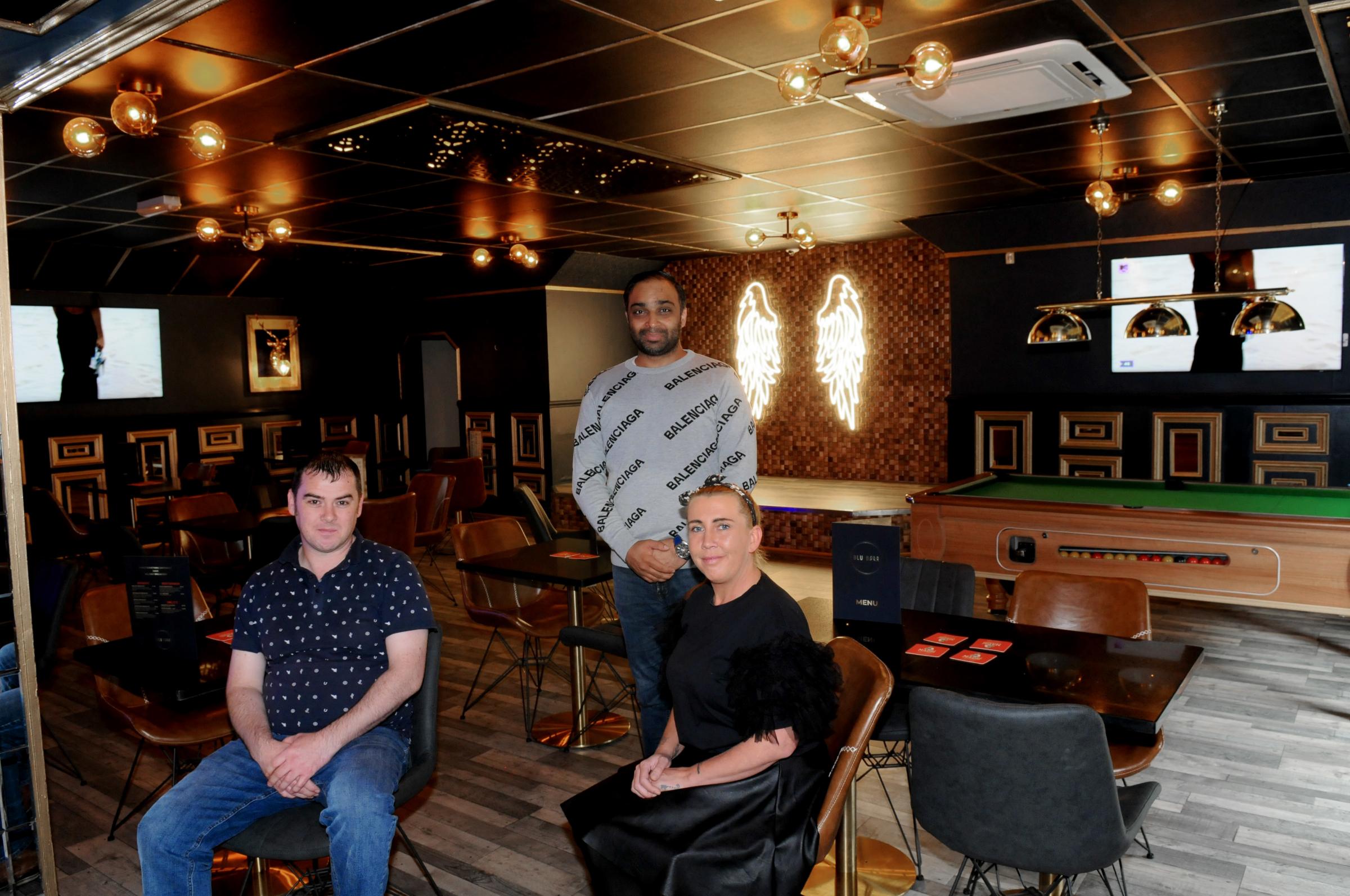 Chris Spindler, manager, owner Choudary Waqar Dhudi and Jane Clarke, bar staff pictured together - Picture: Dave Gillespie