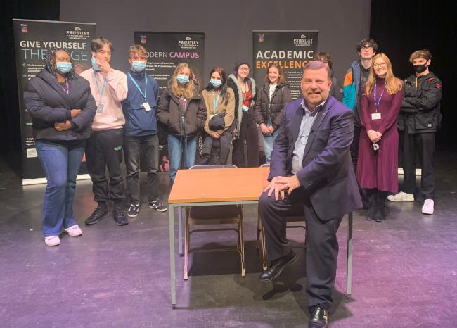 MP Andy Carter was questioned by college students