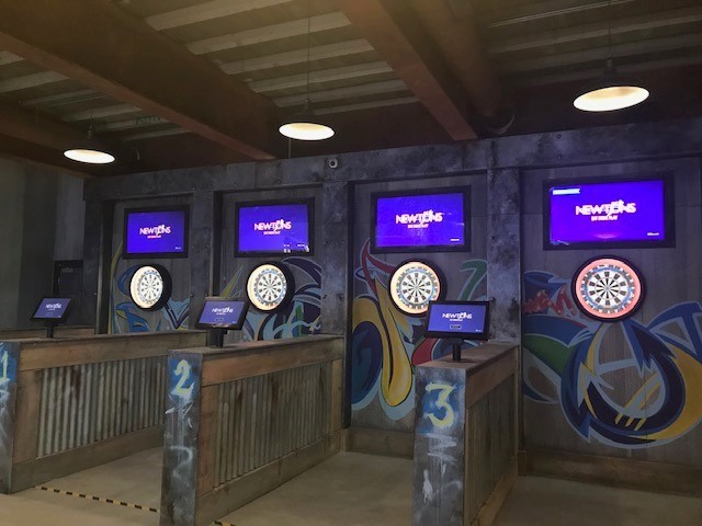 There are four dart booths