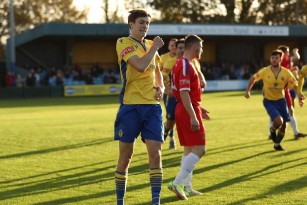 Matt Grivosti has moved into professional football after one season with Warrington Town. Picture by Darren Murphy