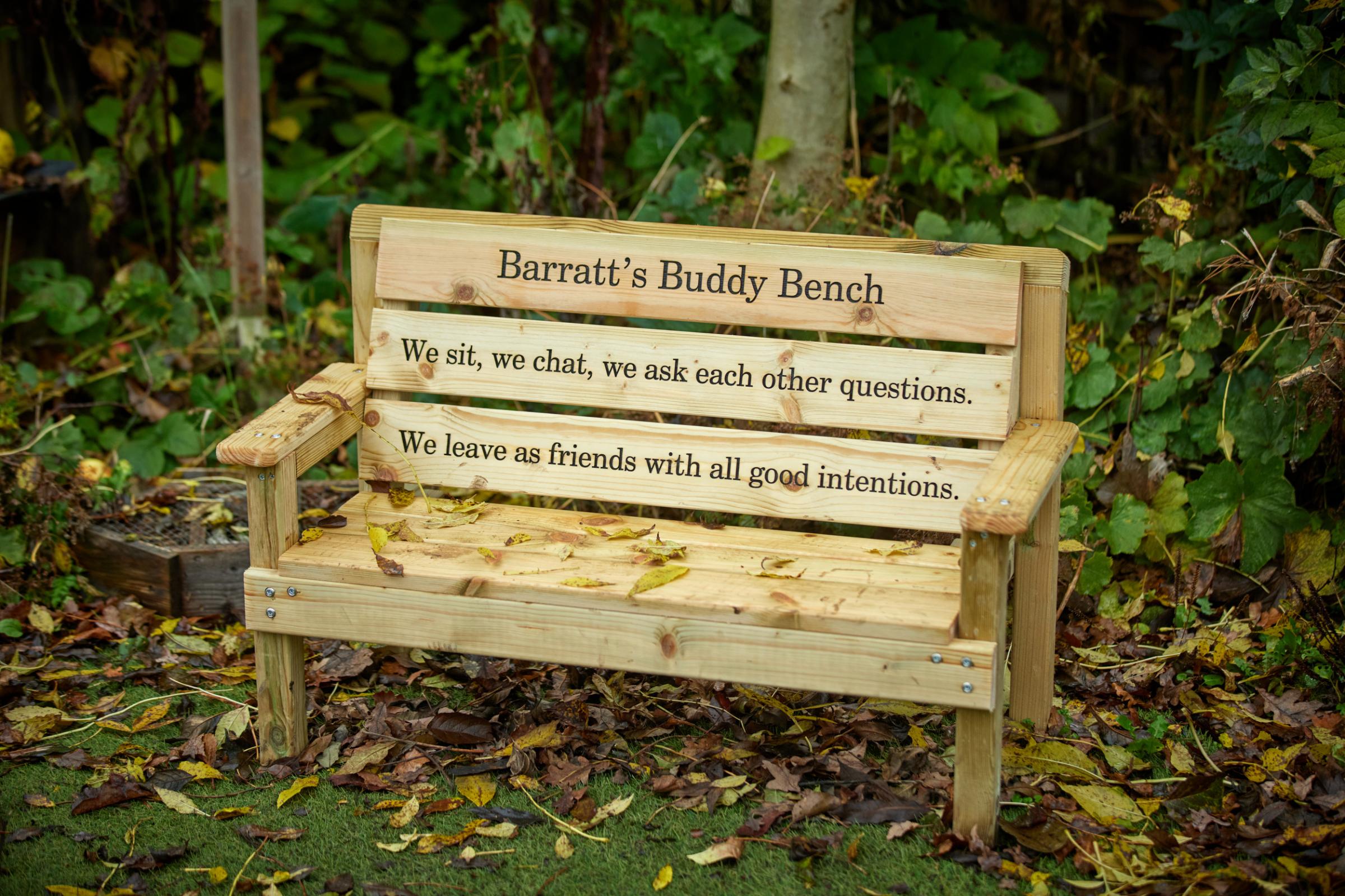 Appleton Thorn Primary School in Warrington have been donated a Barratt’s Buddy Bench from Barratt Homes