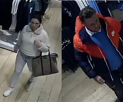 Officers investigating the theft are looking to speak to the man and woman pictured in this CCTV still