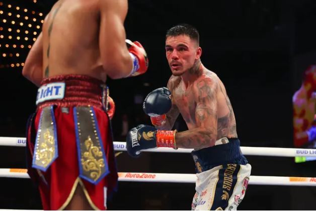 George Kambosos Junior in action against Teofimo Lopez. Picture by PA Wire