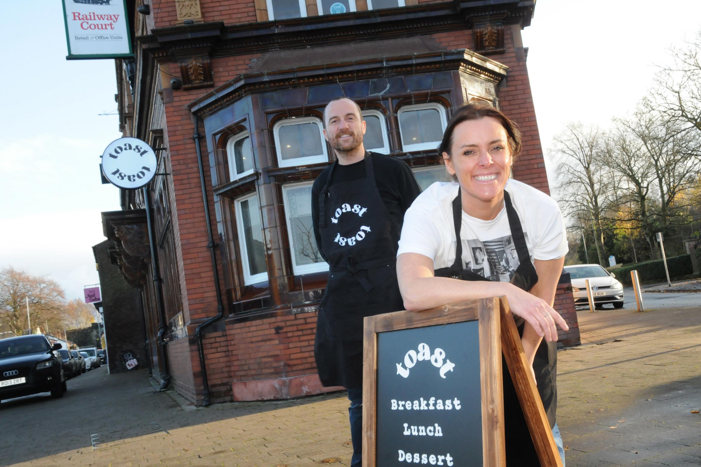 Katherine Hibbert and Stuart Lawton outside Toast at Latchford - Photo: Dave Gillespie