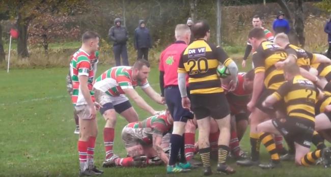 Warrington and Orrell pack down for a scrum during Saturday's game at Grappenhall Sports Club