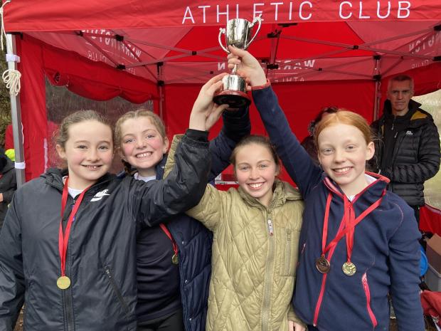 Warrington Guardian: St Monica's Year 6 girls, team winners in the Neville Jones Warrington Schools Cross Country League 2021