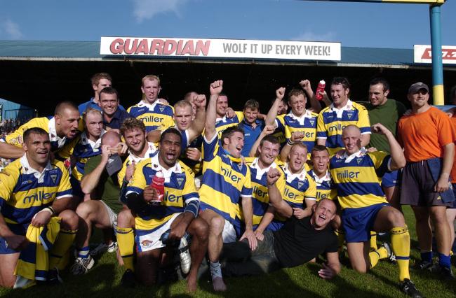 The last Warrington Wolves team to play a league match at Wilderspool Stadium. Picture: Mike Boden