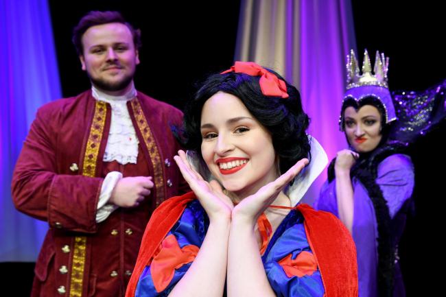 Callum Marshall as Prince William of Whitby, Sarah Dare as Snow White and Sarah Nelson as Horribella will take to the Parr Hall next year - Pictures: Dave Gillespie