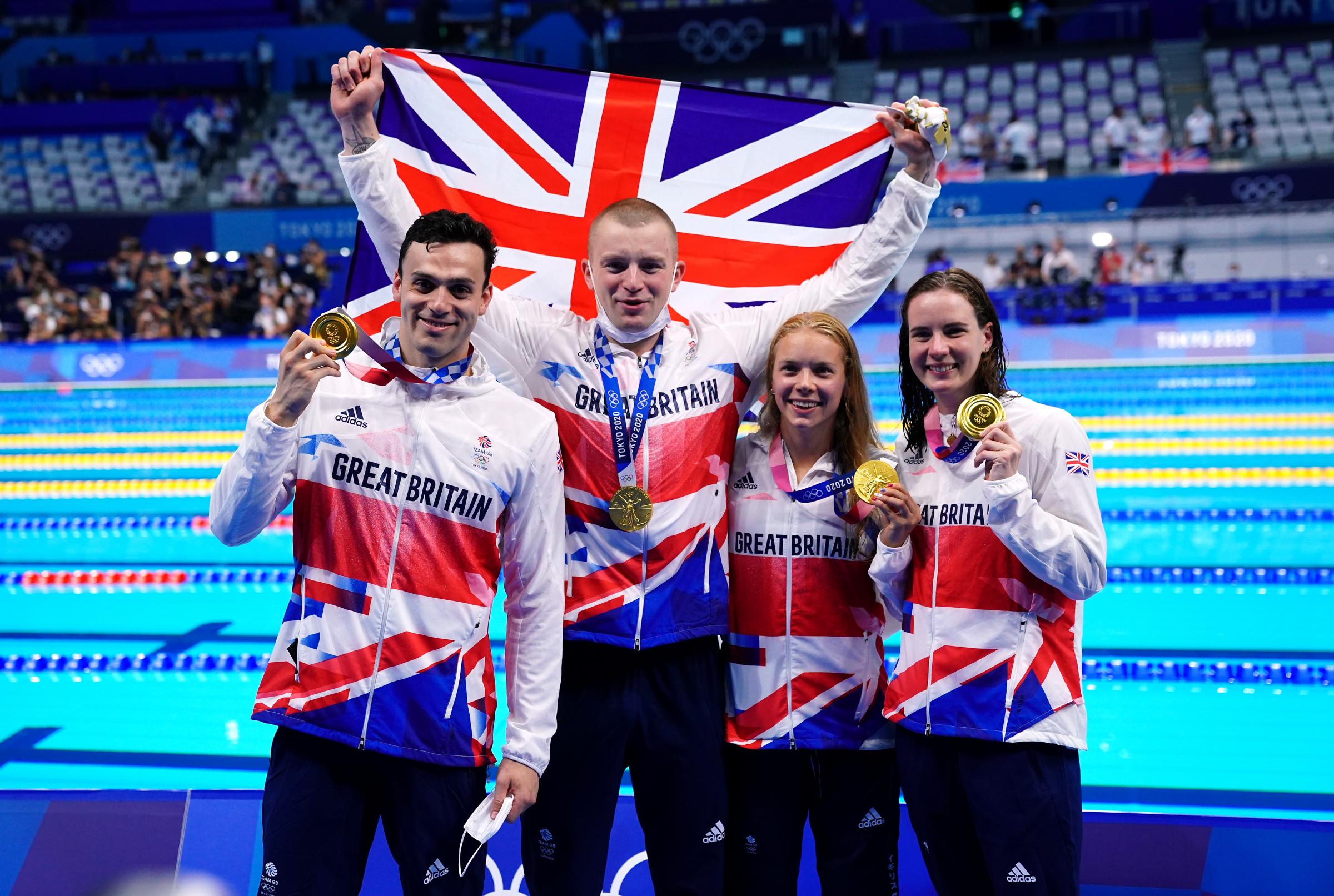 James Guy, far left, and Kathleen Dawson, far right, look set to be in action during this summers Commonwealth Games. Picture by PA Wire