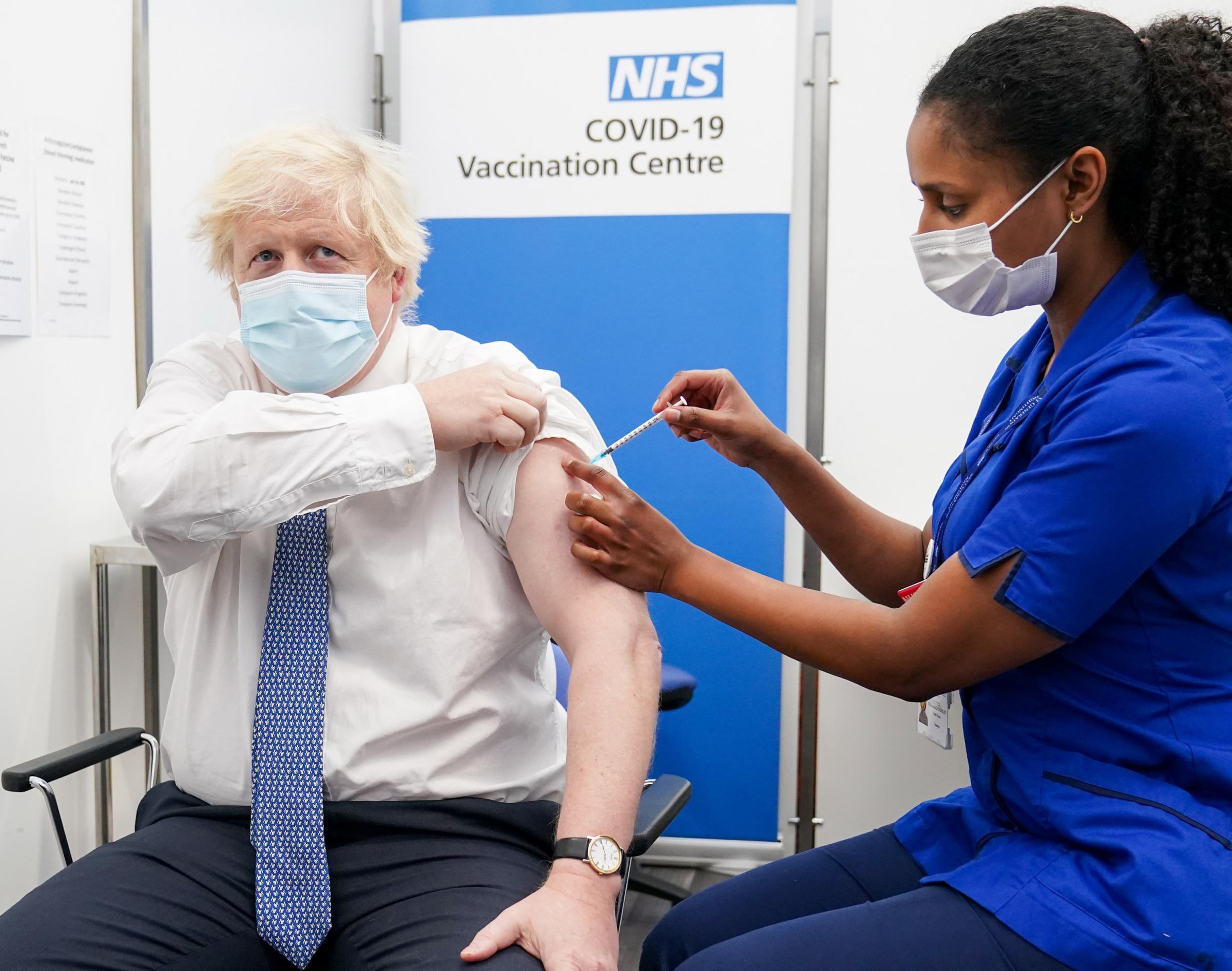 Prime Minister Boris JOhnson receives his Covid booster vaccination (Image: PA)