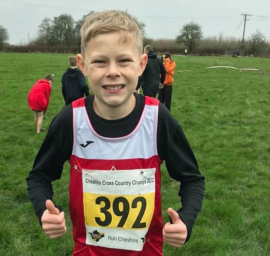 Ben Woods, such a brave performer for Warrington Athletics Club in the Cheshire Cross Country Championships