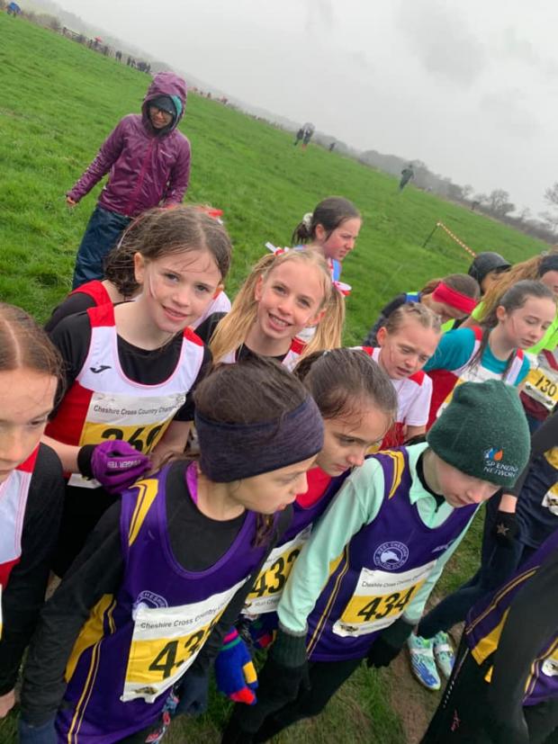 Warrington Guardian: At the start of the under 11s race in the 2022 Cheshire Cross Country Championships