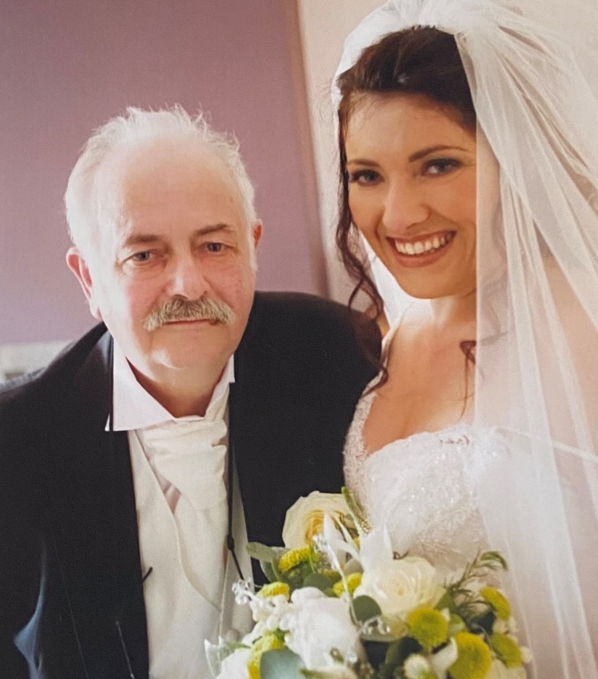 Bredan pictured with his daughter on her wedding day