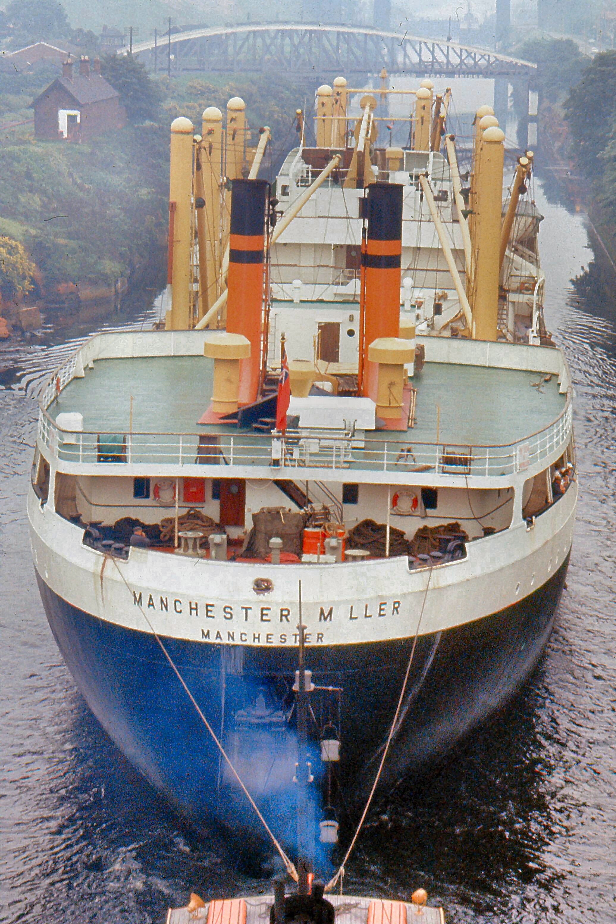 A large ship travels along the Manchester Ship Canal in July 1965 (Image: Eddie Whitham)