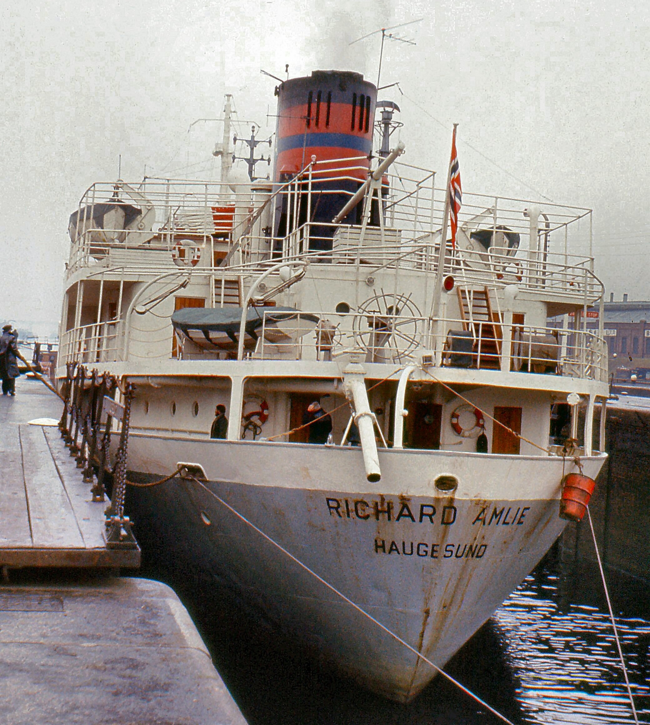 A Norwegian boat docked in the town in the sixties (Image: Eddie Whitham)