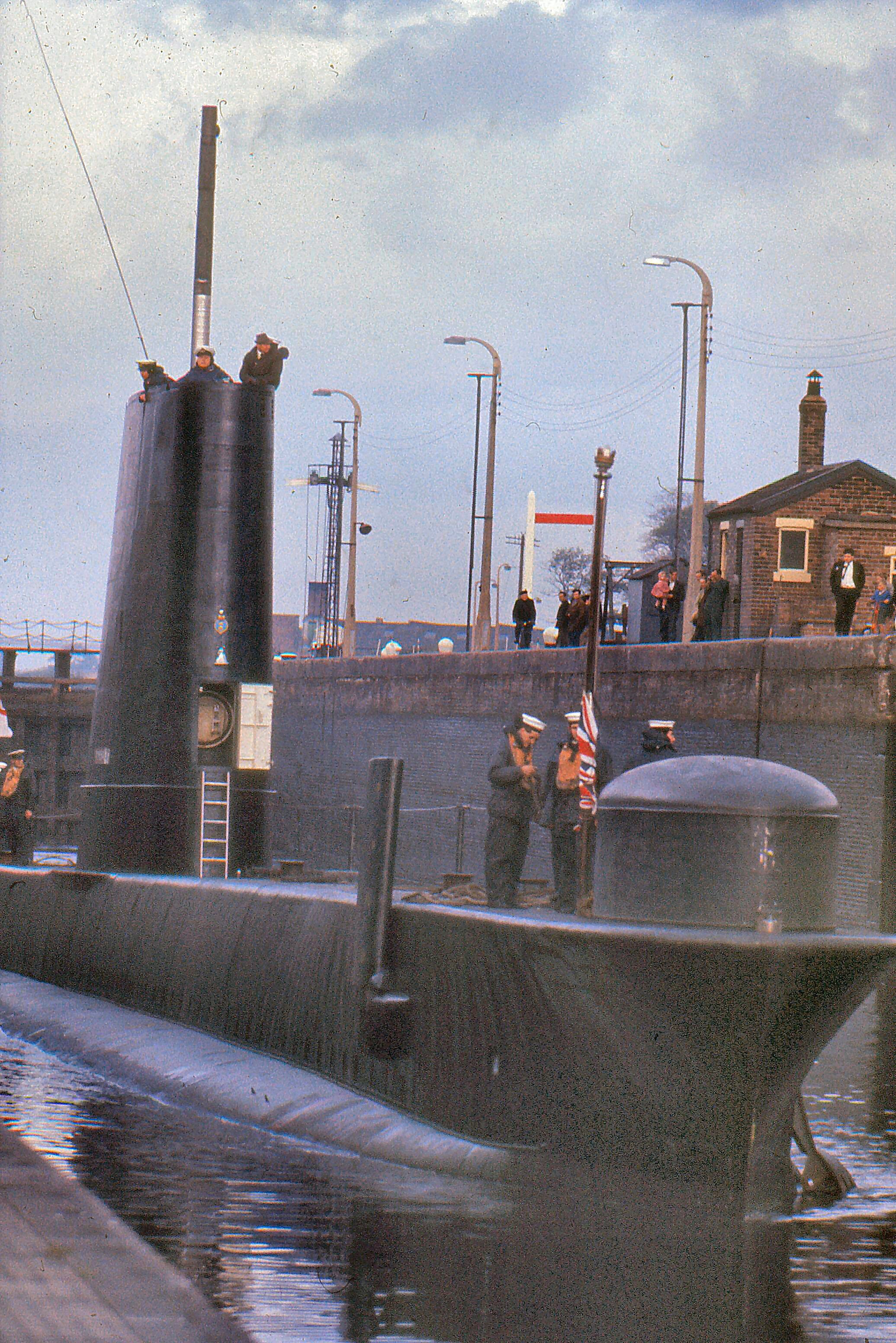 Submarines were spotted on the Manchester Ship Canal at Latchford Locks in the 1960s (Images: Eddie Whitham)
