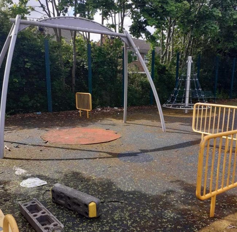 The play area has become run-down due to vandalism