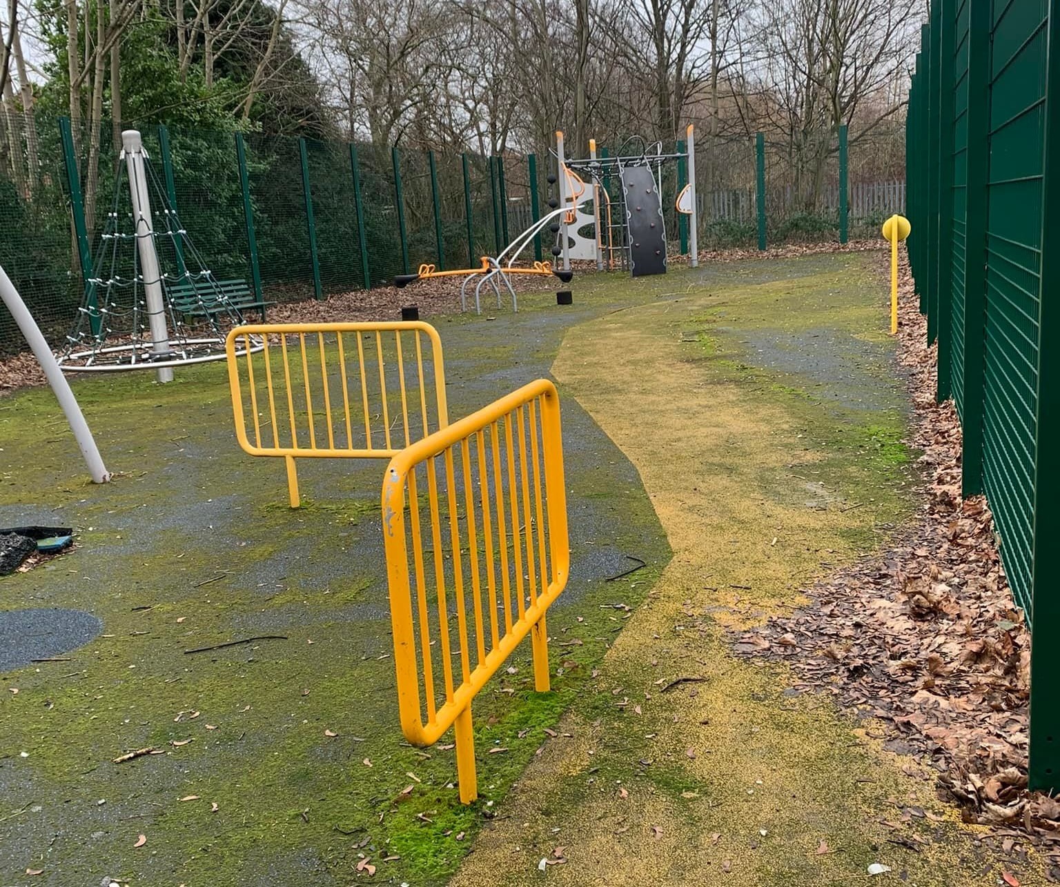 The play area has become run-down due to vandalism