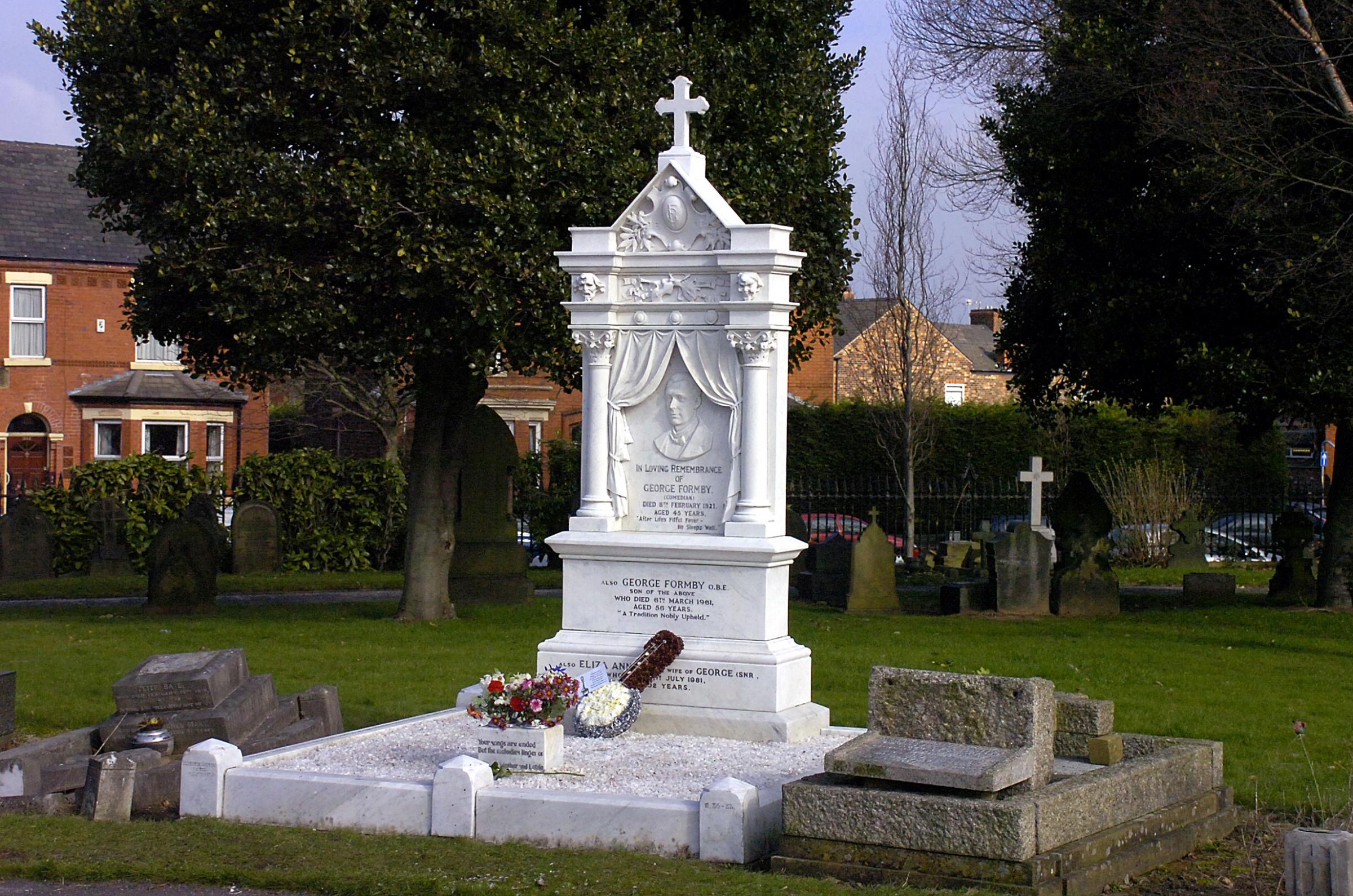 His grave at Warrington Cemetery
