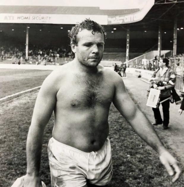 Warrington Guardian: Dejected Les Boyd after Warrington Wolves' exit from the Challenge Cup at the semi-finals stage at the hands of Wigan at Maine Road, Manchester, in 1989