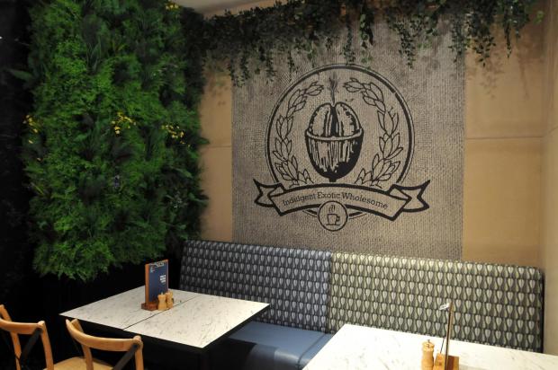 Warrington Guardian: The cafe incorporates a smart wall design at the back