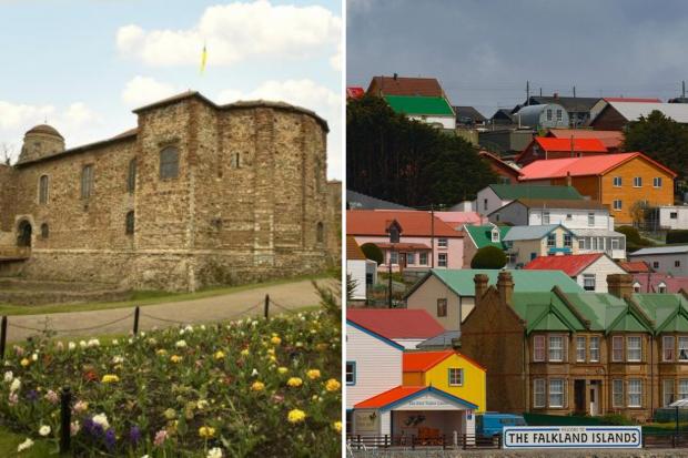 Colchester (left) and Stanley on the Falkland Islands were among the places given city status (Credit: Steve Brading/Falkland Islands Government/PA)