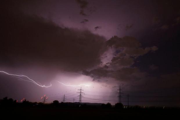 Lightning flashes across the sky in Stuttgart